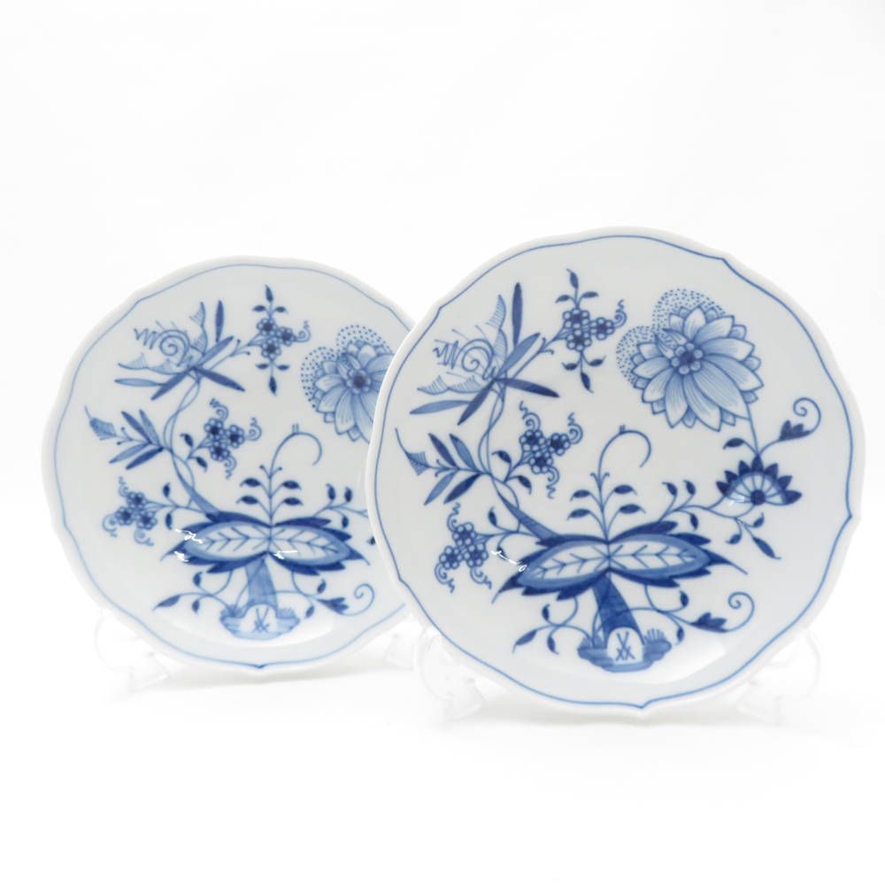 美品 MEISSEN マイセン ブルーオニオン ソーサーのみ 2点 ペア