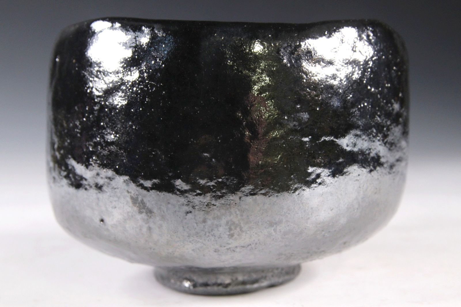小川篁作 黒楽茶碗 11.5cm 共箱 茶道具 唐物 骨董 古美術 楾 Y85