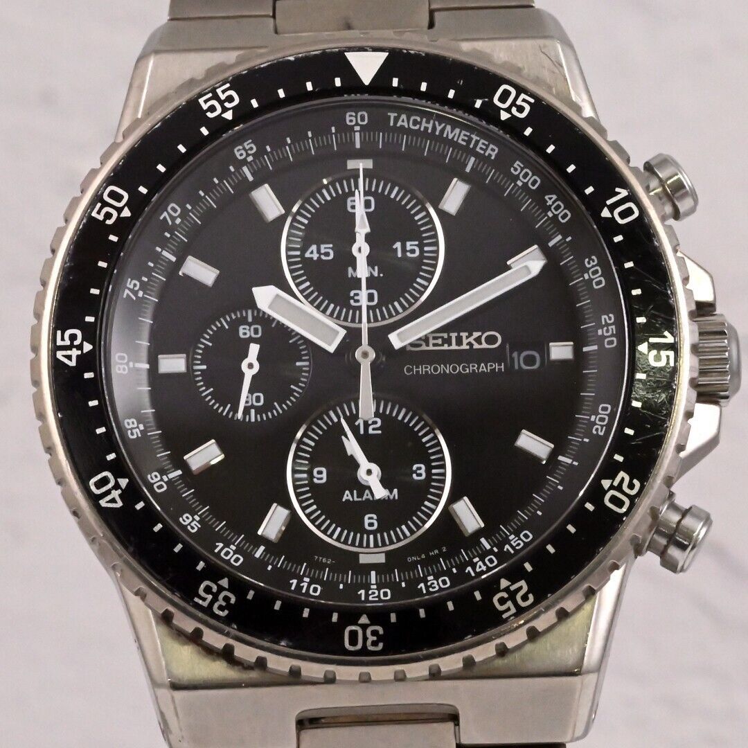 SEIKO】セイコー Chronograph Alarm Analog QUARTZ チタンTitanium Ref 