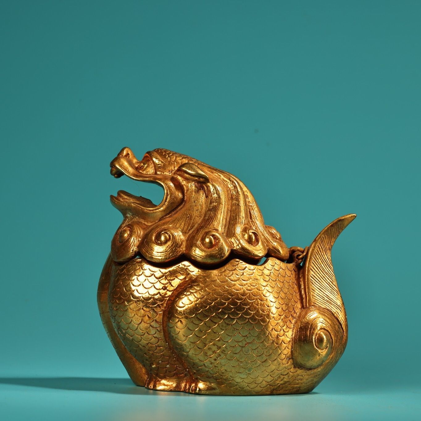 旧家蔵出し 銅製 塗金 瑞獣熏香炉 香道具 仏具 仏具一般 供養品 古美術品 収集家