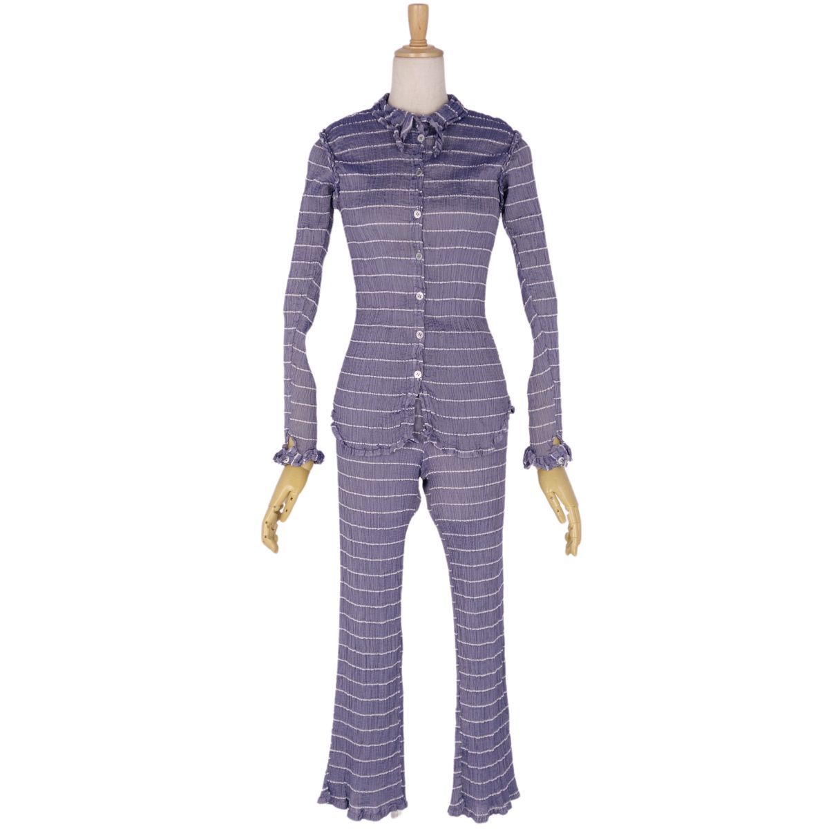 美品 ミーイッセイミヤケ me ISSEY MIYAKE セットアップ シャツ 