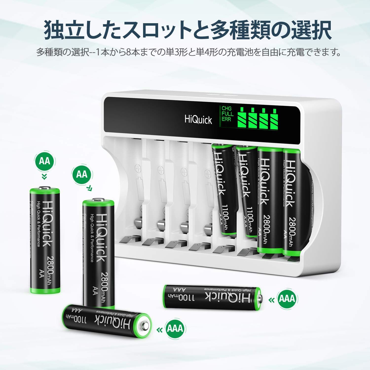 新品 単三電池(4本2800mAh) +単四電池(4本1100mAh) 単4兼用型 +8