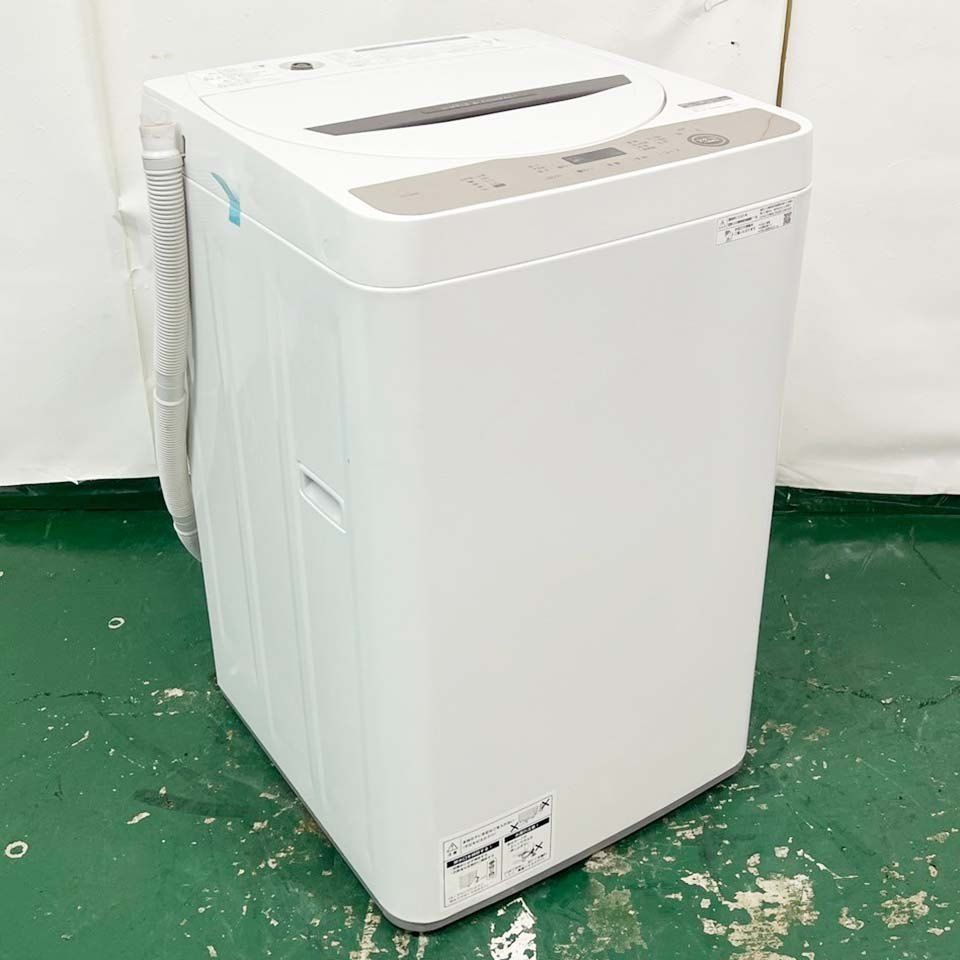 1円～ SHARP シャープ 全自動洗濯機 6.0kg ES-GE6D 送風・簡易乾燥 2020