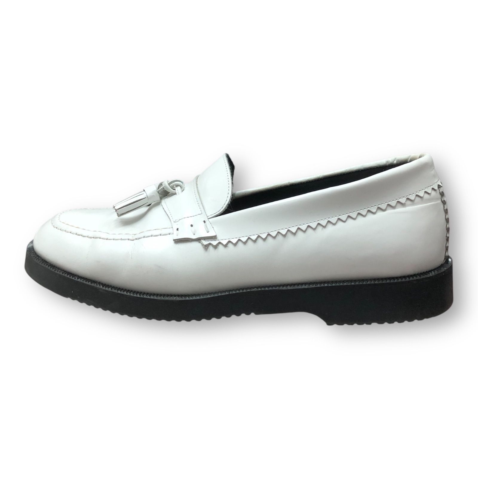 参考上代39380円 BLOHM EDGE BASS TED'S WHITE タッセル ローファー