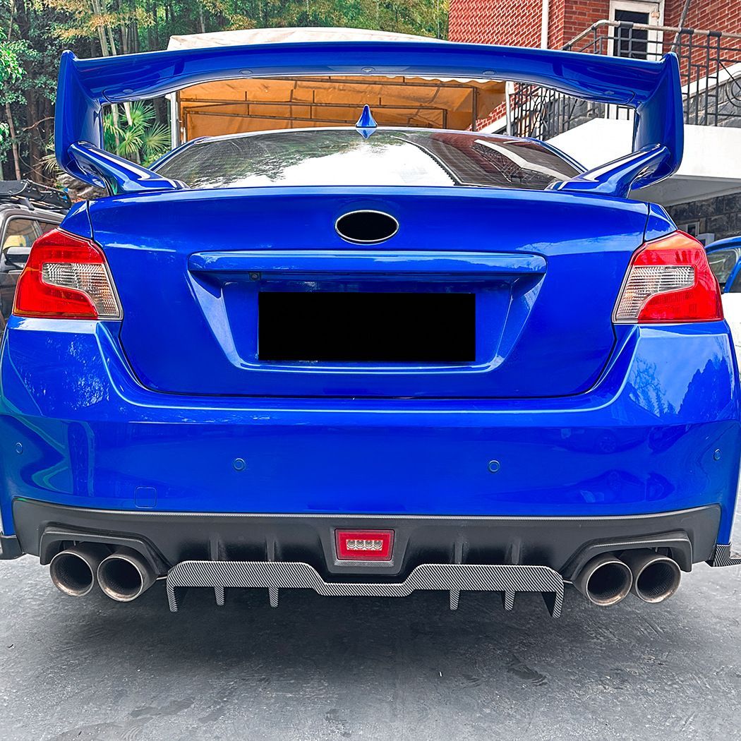 Subaru WRX STI VA 2015-2021年 尾リップ スポイラー リアディフューザー ABS製 ピアノブラック|カーボン調