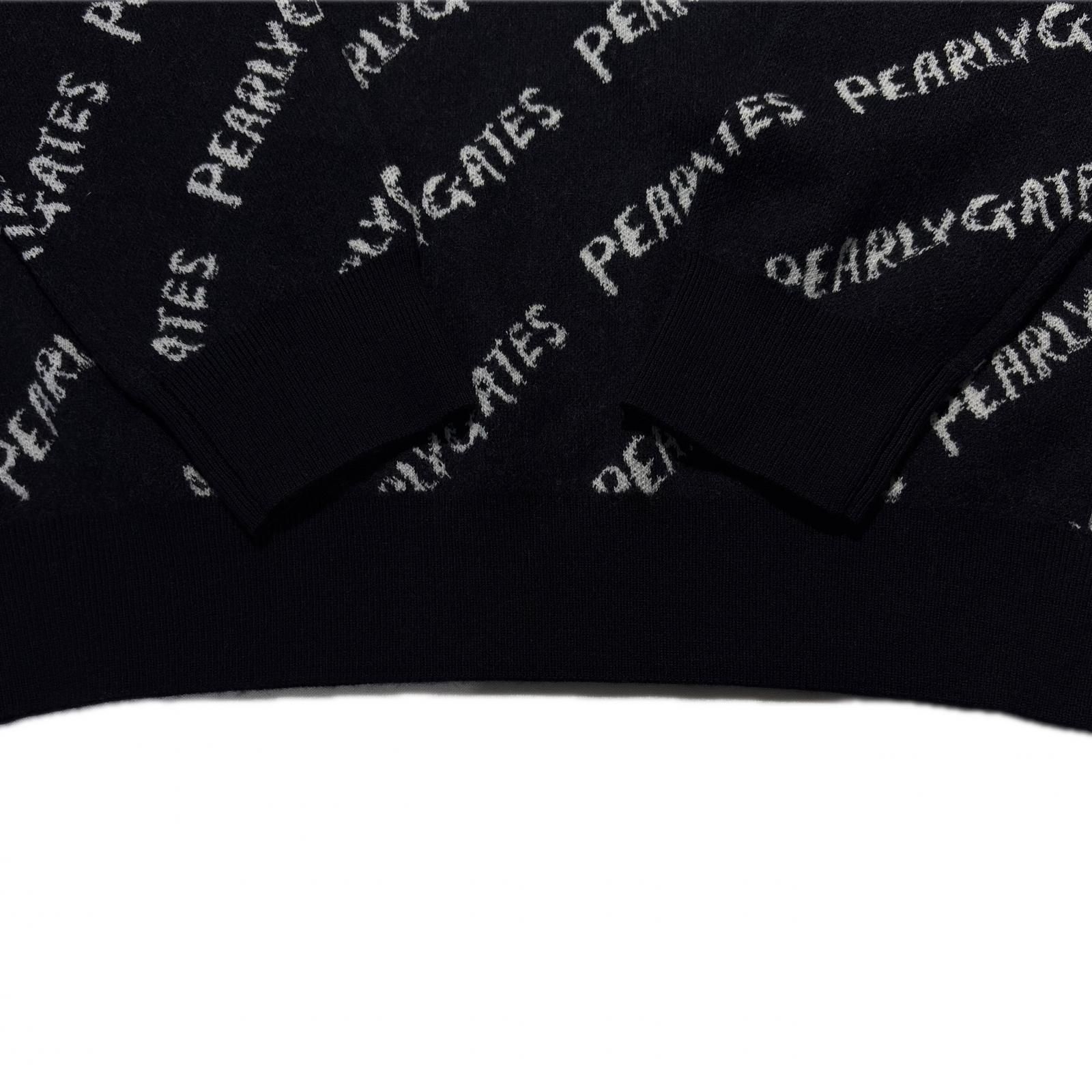 レディース パーリーゲイツ PEARLY GATES セーター 2 L 濃紺 ネイビー クルーネック ロゴ柄 カシミヤ混 LLC-HASEGAWATOSO_COM