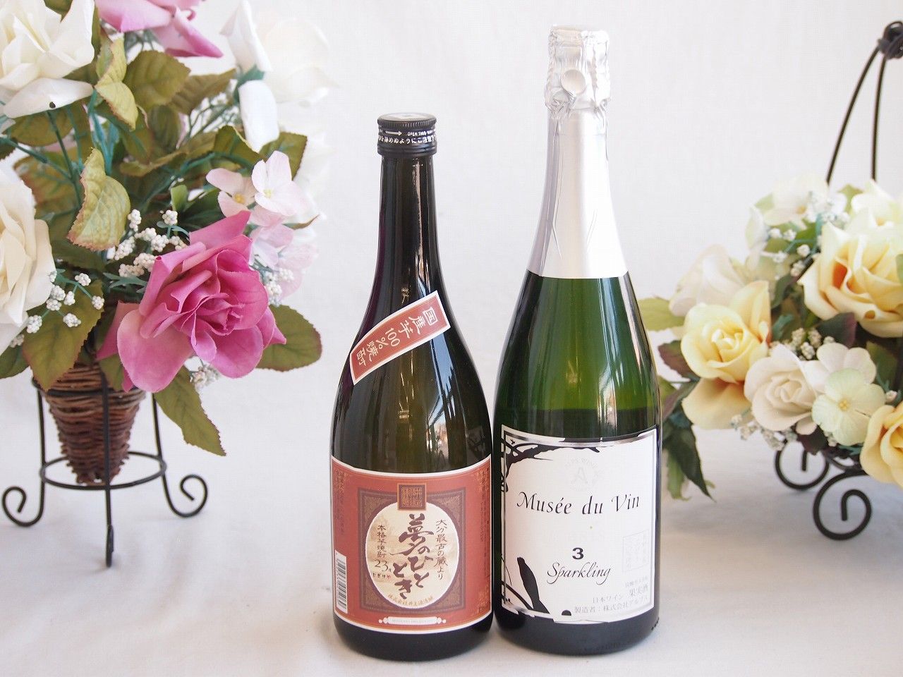 【本　　まとめ】バラ・セット・まとめ売り可 プレミアムな芋焼酎と国産ワインセット( 樽熟成松本メルロ