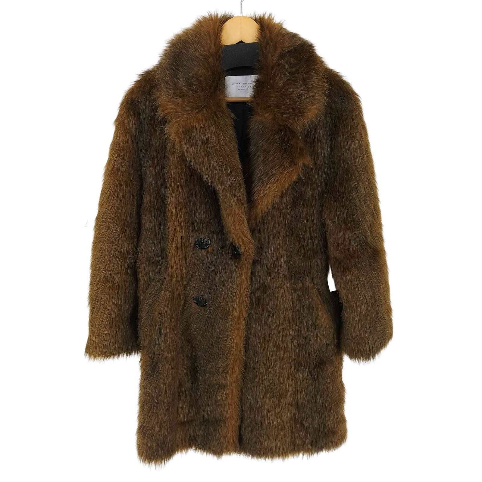 ザラ ZARA フェイクファーコート レディース import：M