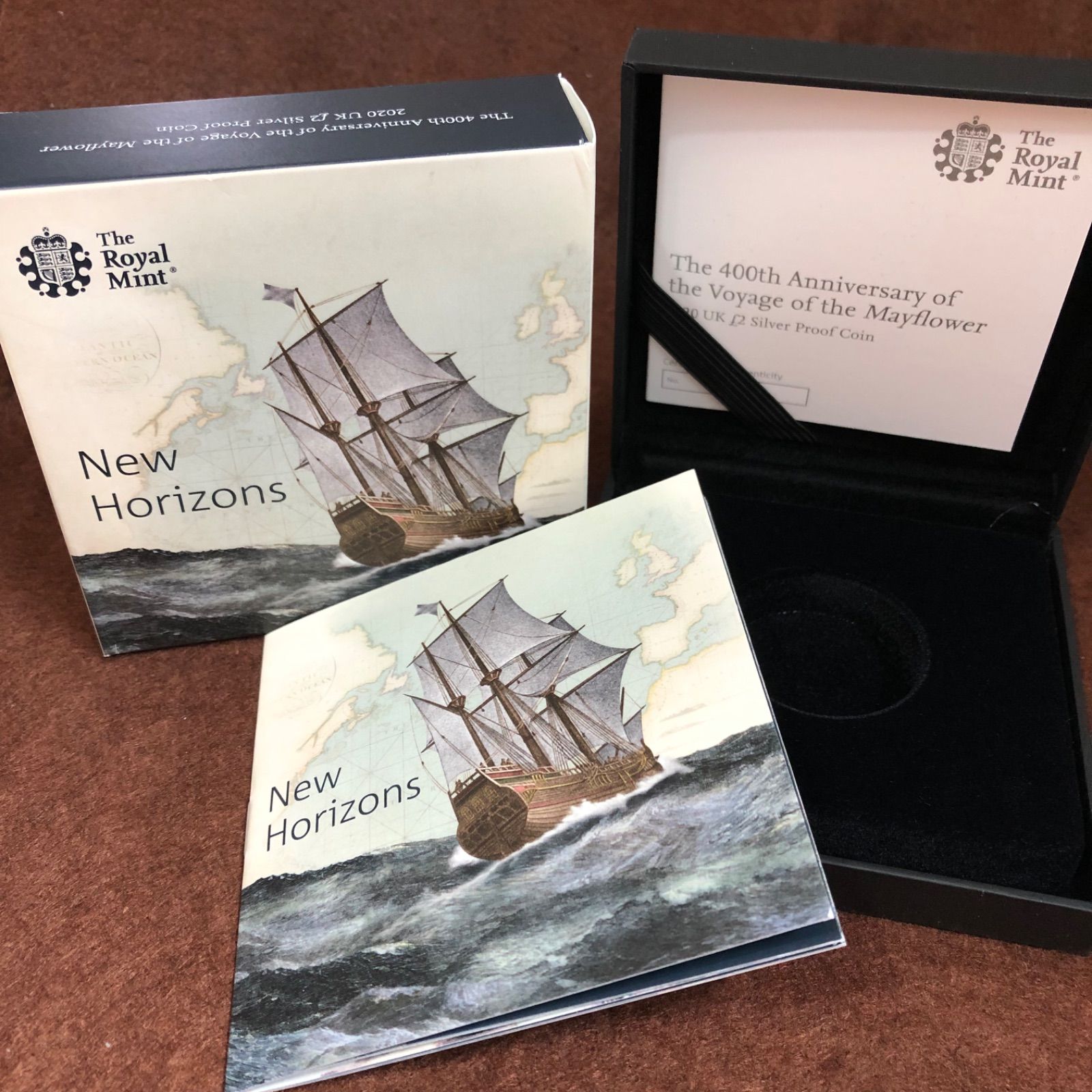 2020年 メイフラワー号上陸400周年記念2ポンド銀貨 オリジナル
