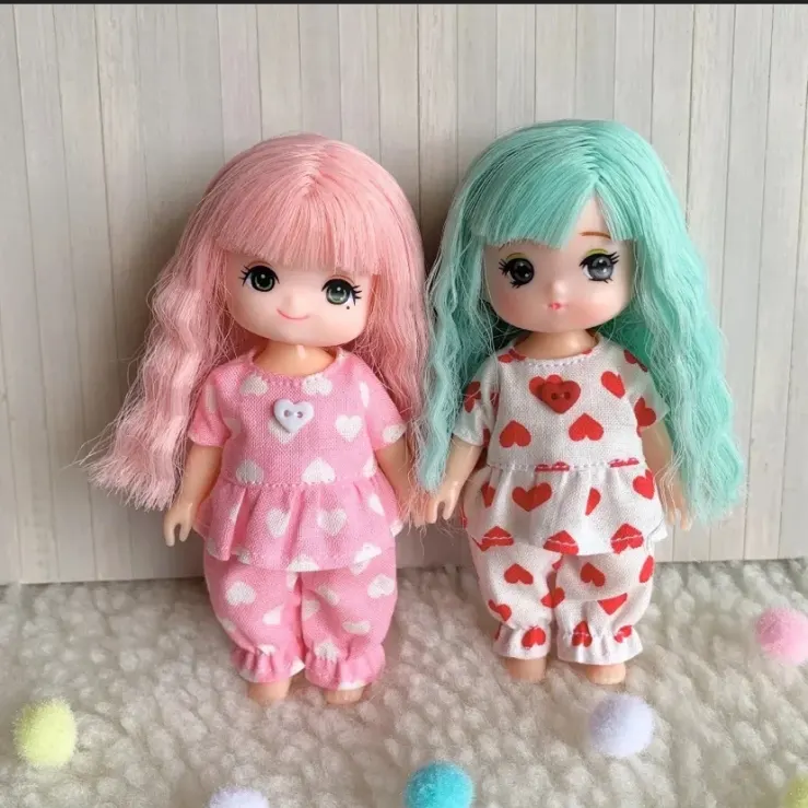 リカちゃん　ミキちゃんマキちゃん　服　2着セット　ハート柄　パジャマ上下セット　ミキマキちゃん