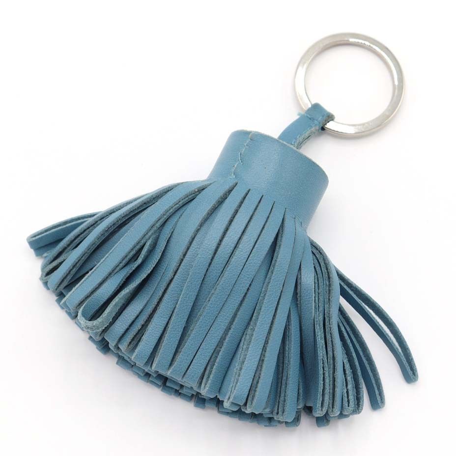 HERMES エルメス チャーム カルメン タッセル ブルー系 バッグチャーム キーチャーム H20838