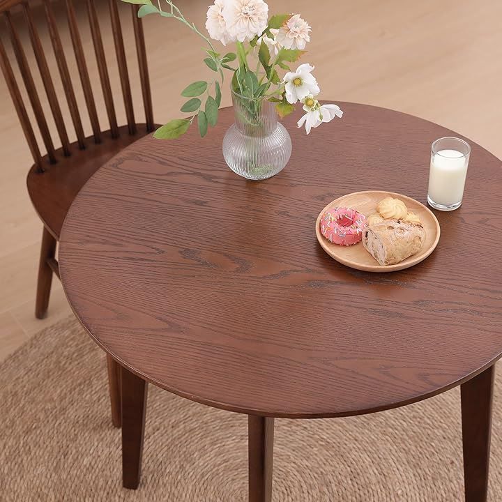 MU RONG アメリカFAS級オークダイニングテーブル 丸テーブル 円形