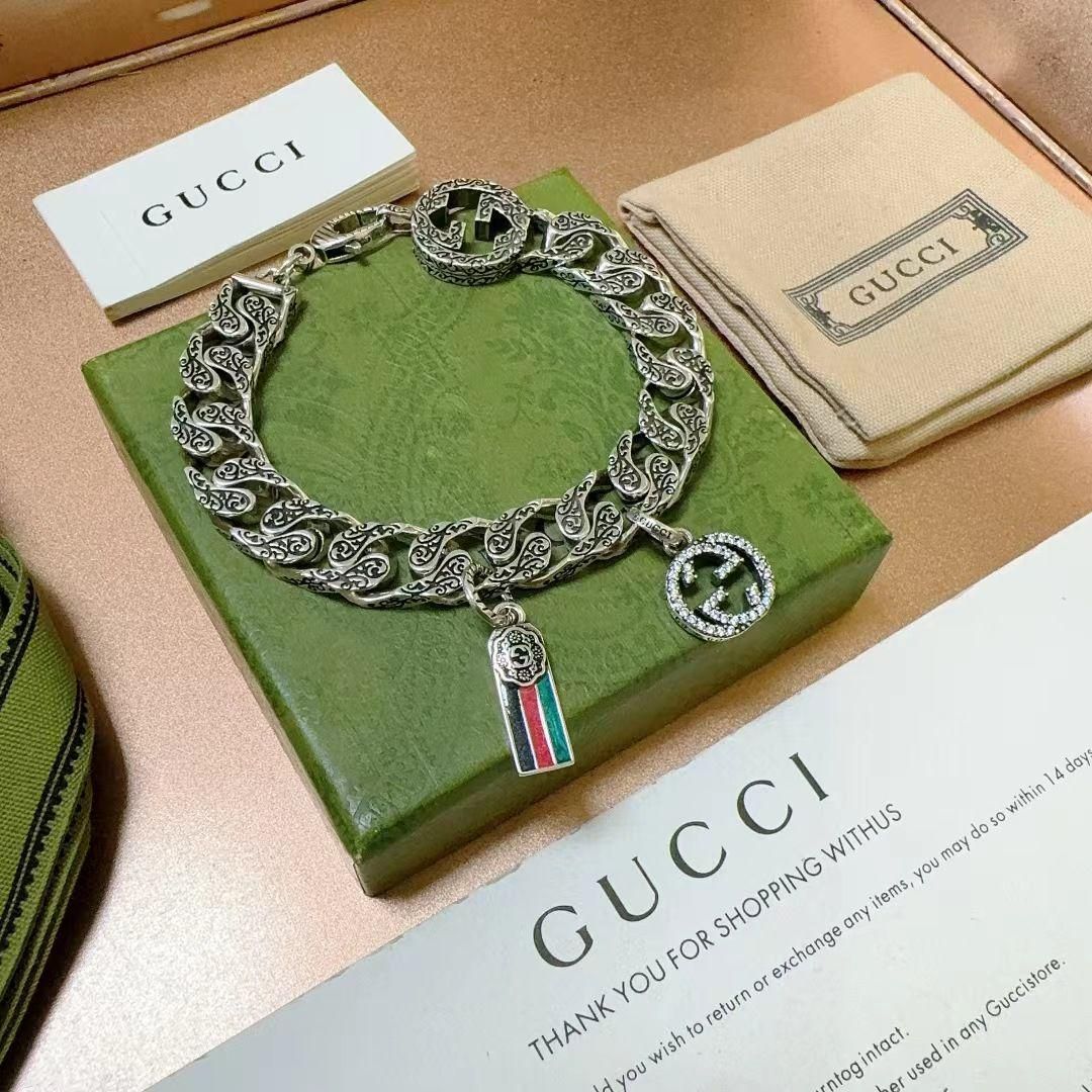 ✨新品✨グッチ GUCCI インターロッキング シルバー チェーン ブレスレット@July jewelry