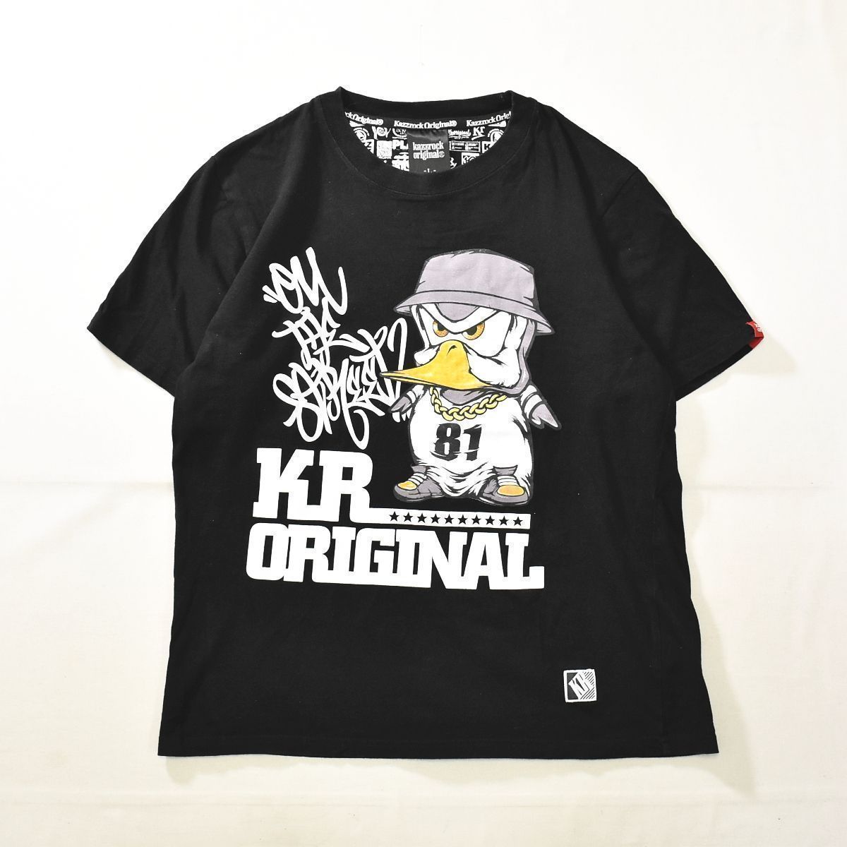 カズロック オリジナル KAZZROCK ビッグプリント Tシャツ L 黒