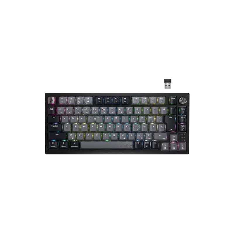 CORSAIR K65 PLUS ワイヤレスゲーミングキーボード 75%キーボード 82キー 自社独自リニアスイッチCORSAIR Red採用 ホットスワップ メディアダイヤル付き 日本語配列 CH-91D401L-JP