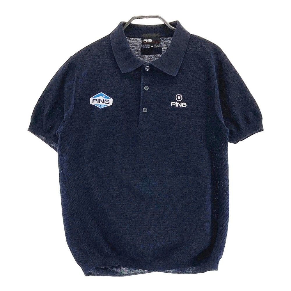 PING APPAREL ゴルフ メンズ バイアスロゴジャカード半袖ポロシャツ