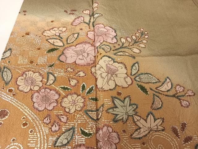 平和屋着物○訪問着 辻が花 絞り 暈し染め 金銀彩 正絹 逸品 AAAW4113np