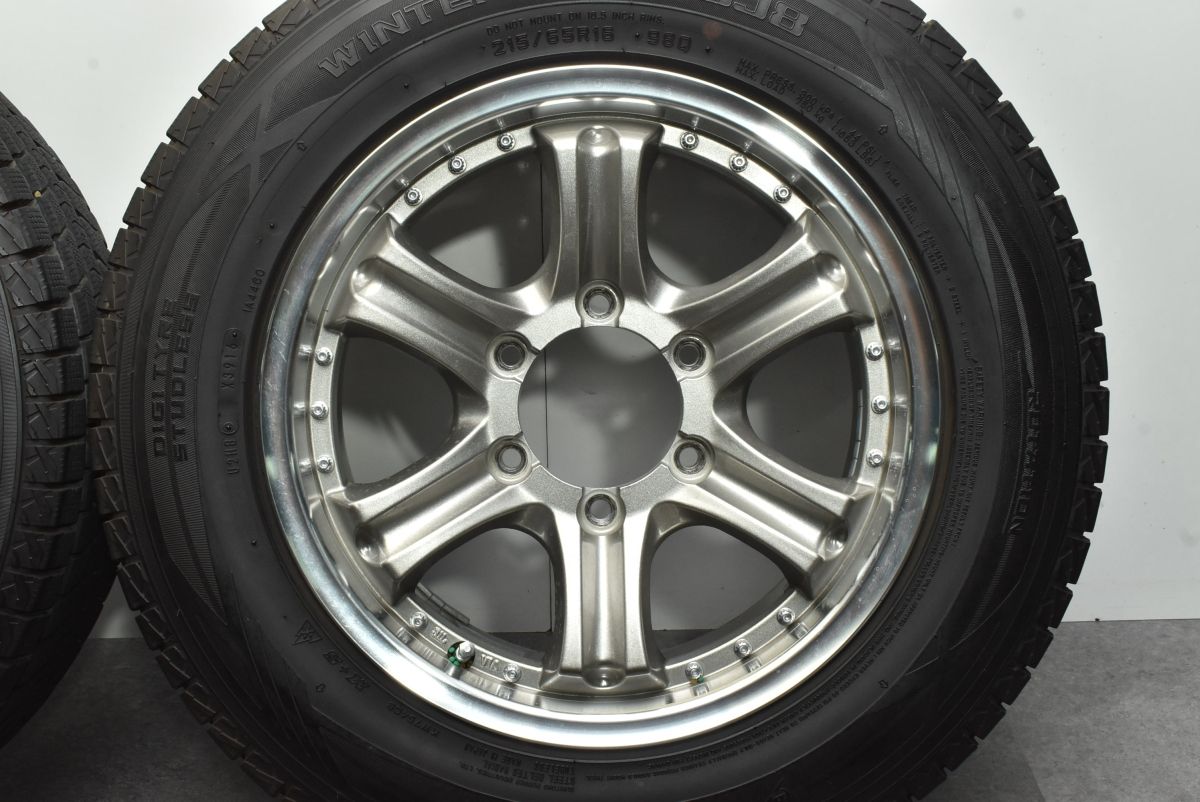 【程度良好品】ハイエース 等に 社外 16in 7J +35 ダンロップ ウィンターマックス SJ8 215/65R16 レジアス NV200 キャラバン 送料無料