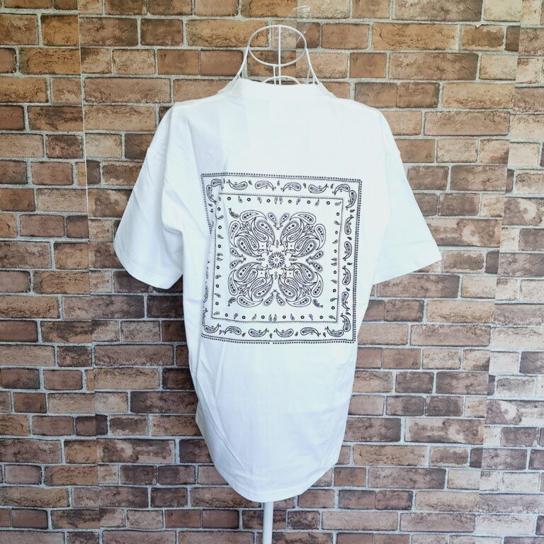 ビッグシルエット ホワイト ペイズリー 半袖 Tシャツ ストリート ビッグシルエット ホワイト ペイズリー 半袖 Tシャツ ストリート