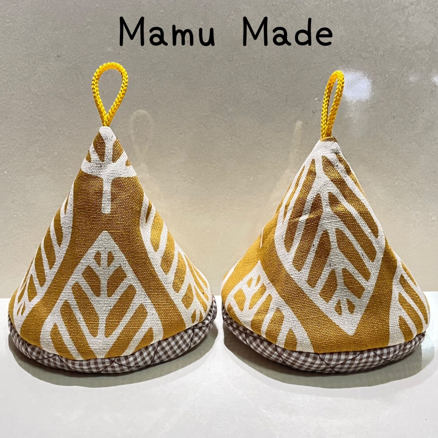 三角鍋つかみ 取りまわせ 【リーフ柄】オーダー受付 