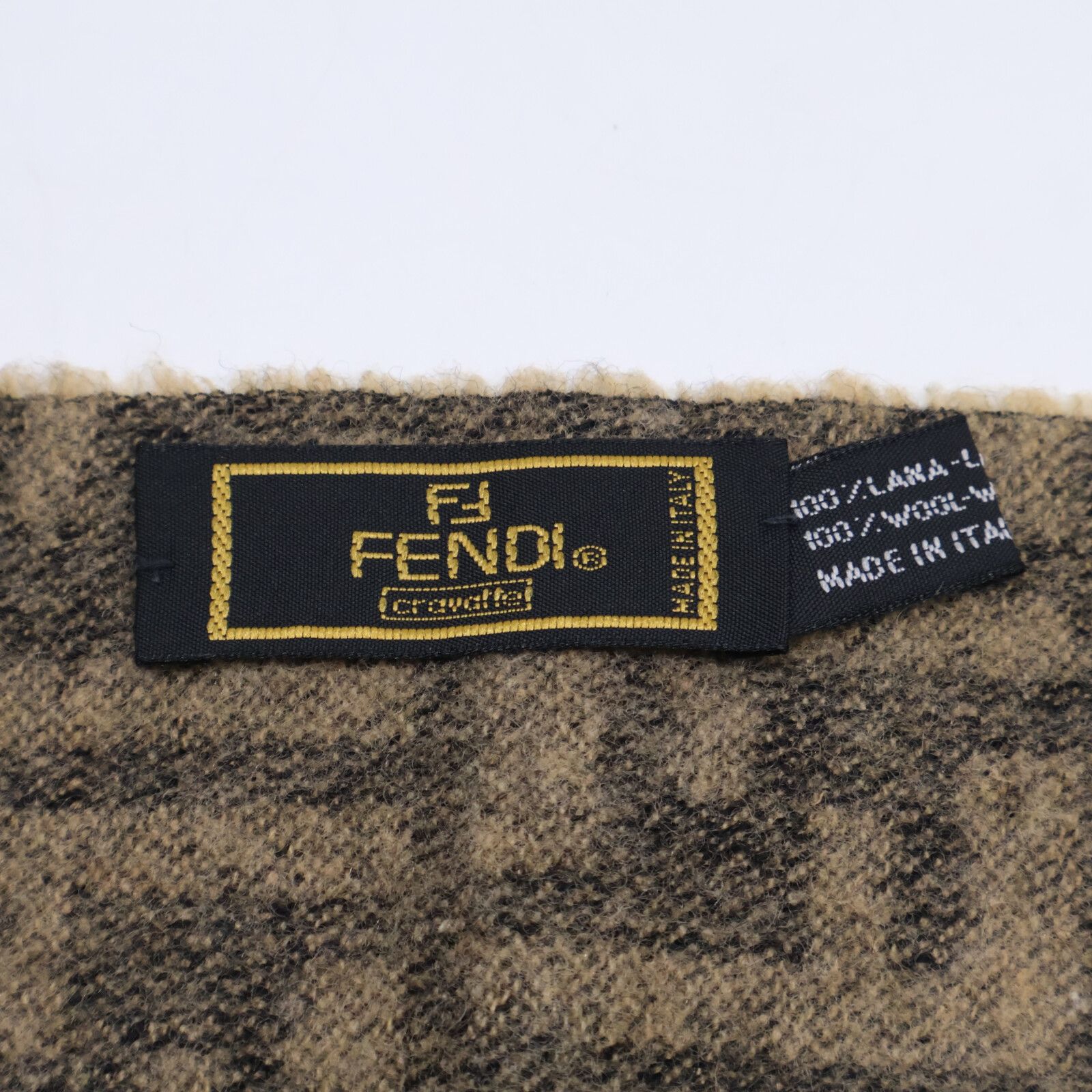 【美品】フェンディ ウールニット ズッカ柄 ダブルフェイス ブラック キャメル 3025R4 FENDI mare フェンディ ズッカ柄 ニット セーター モック