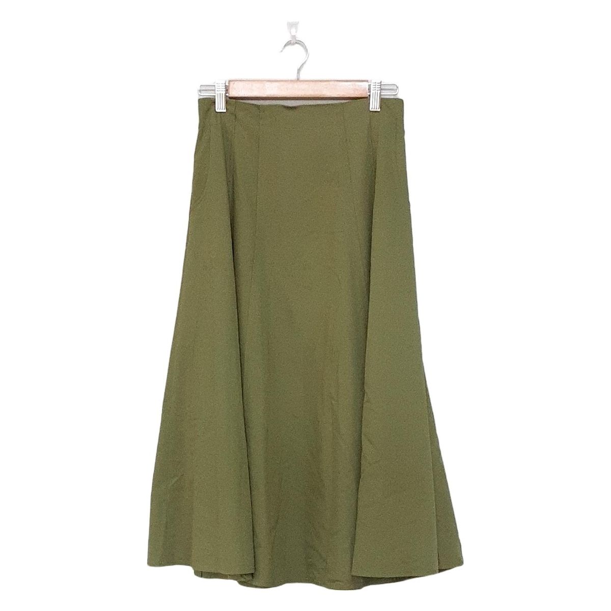 未使用 シビラ グリーン ジャージーニット マキシ ロングスカートM Sybilla(シビラ) ロングスカート サイズL レディース美品