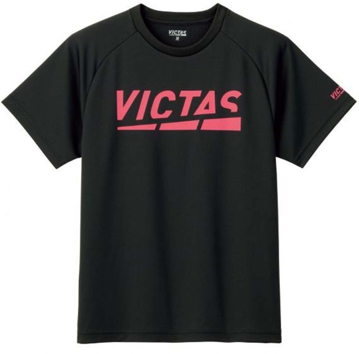 【新品・5営業日で発送】VICTAS(ヴィクタス) PLAY_LOGO_TEE (632101) 色 : ブラック／ピンク サイズ : 4XL 