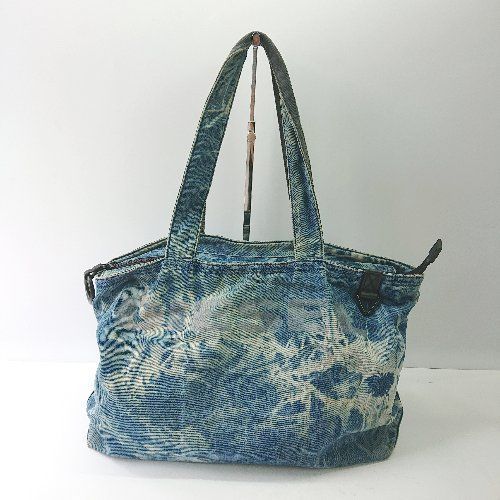 DIESEL ディーゼル デニムトートバッグ ロゴプリント インディゴブルー DIESEL ディーゼル デニムトートバッグ ロゴプリント インディゴ