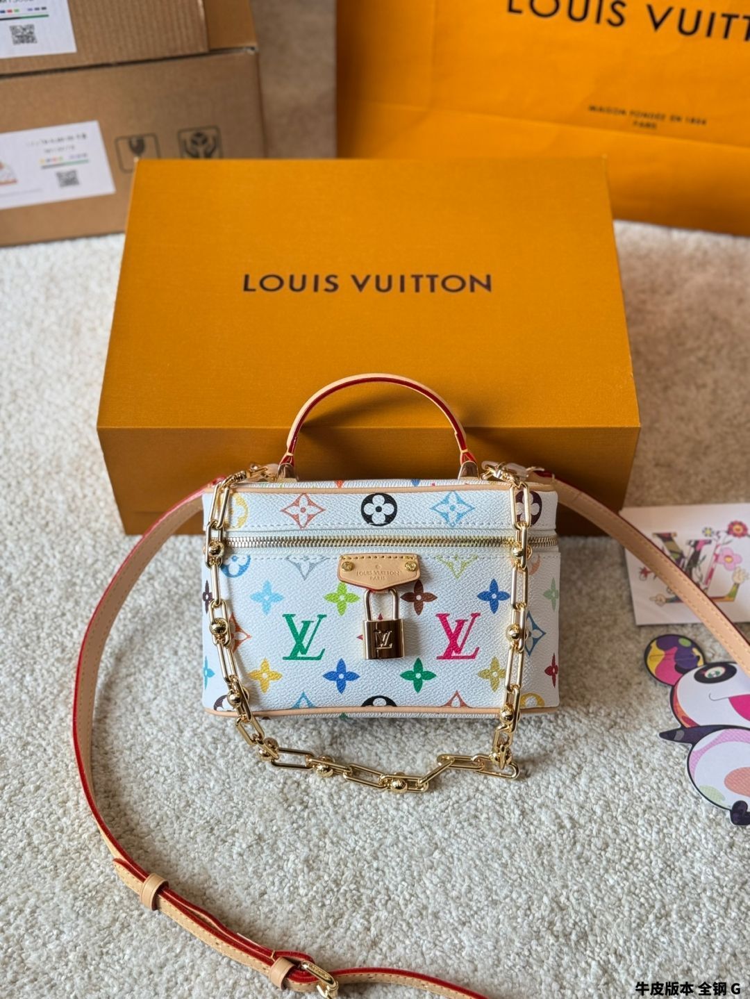 限定コラボ★LOUIS VUITTON × 村上隆★コスメポーチ PM white 今日特価】Louis Vuitton 2025 Murakami White Multicolor