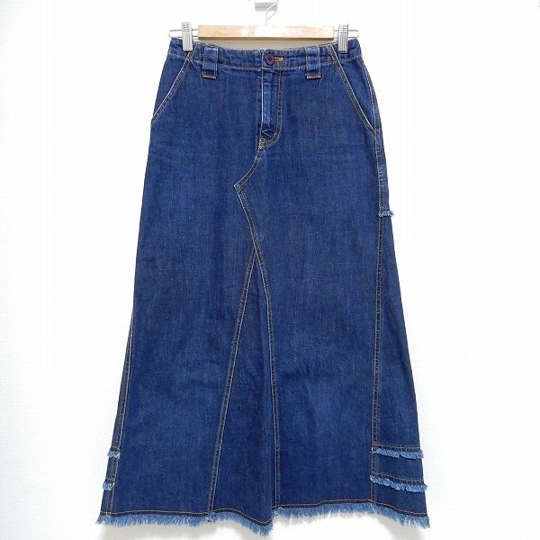 PINK HOUSE デニムロングスカート PINKHOUSE チェリー刺繍 デニムロングスカート | ピンクハウス