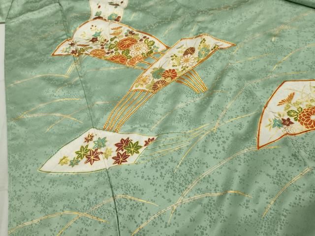 平和屋着物□訪問着 駒刺繍 扇花文 金彩 正絹 逸品 AAAY0894cs - メルカリ 