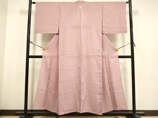 平和屋着物＊夏物　色無地　縦絽　芝紋紗　洒落柿色　正絹　逸品　未使用　AABA6487jd