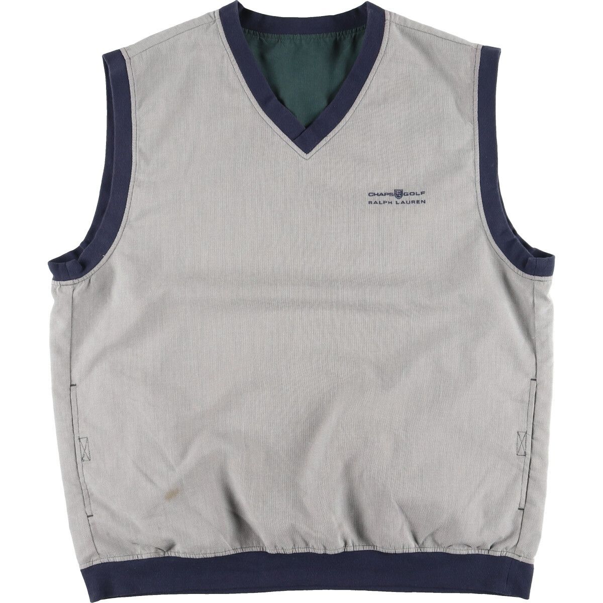古着 90年代 ラルフローレン Ralph Lauren CHAPS GOLF リバーシブル 千鳥格子柄 ウォームアップベスト メンズXL ヴィンテージ/eaa412087