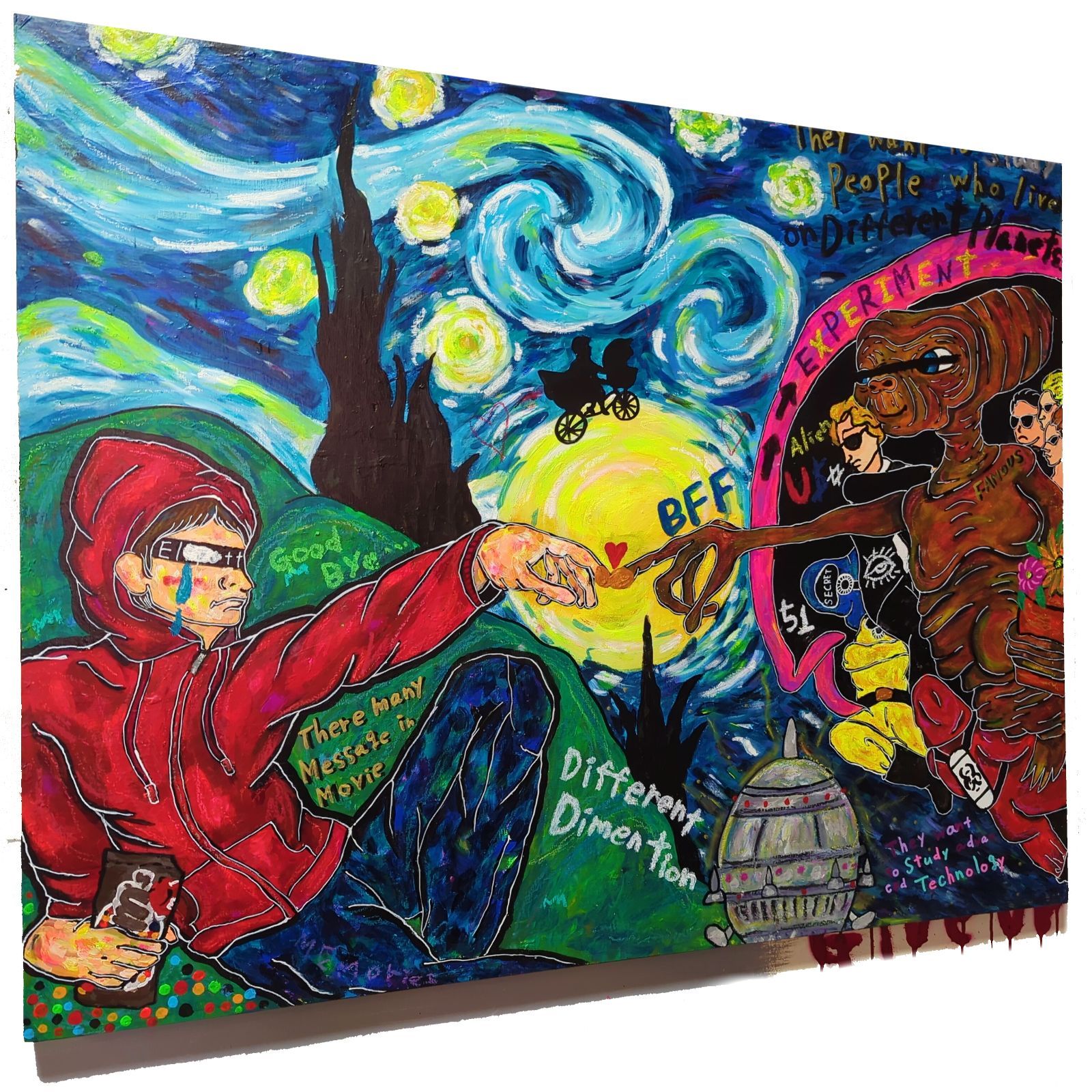 インパクトアート/F30号】Famous Alien-エリア51の実験台へ-《都市伝説