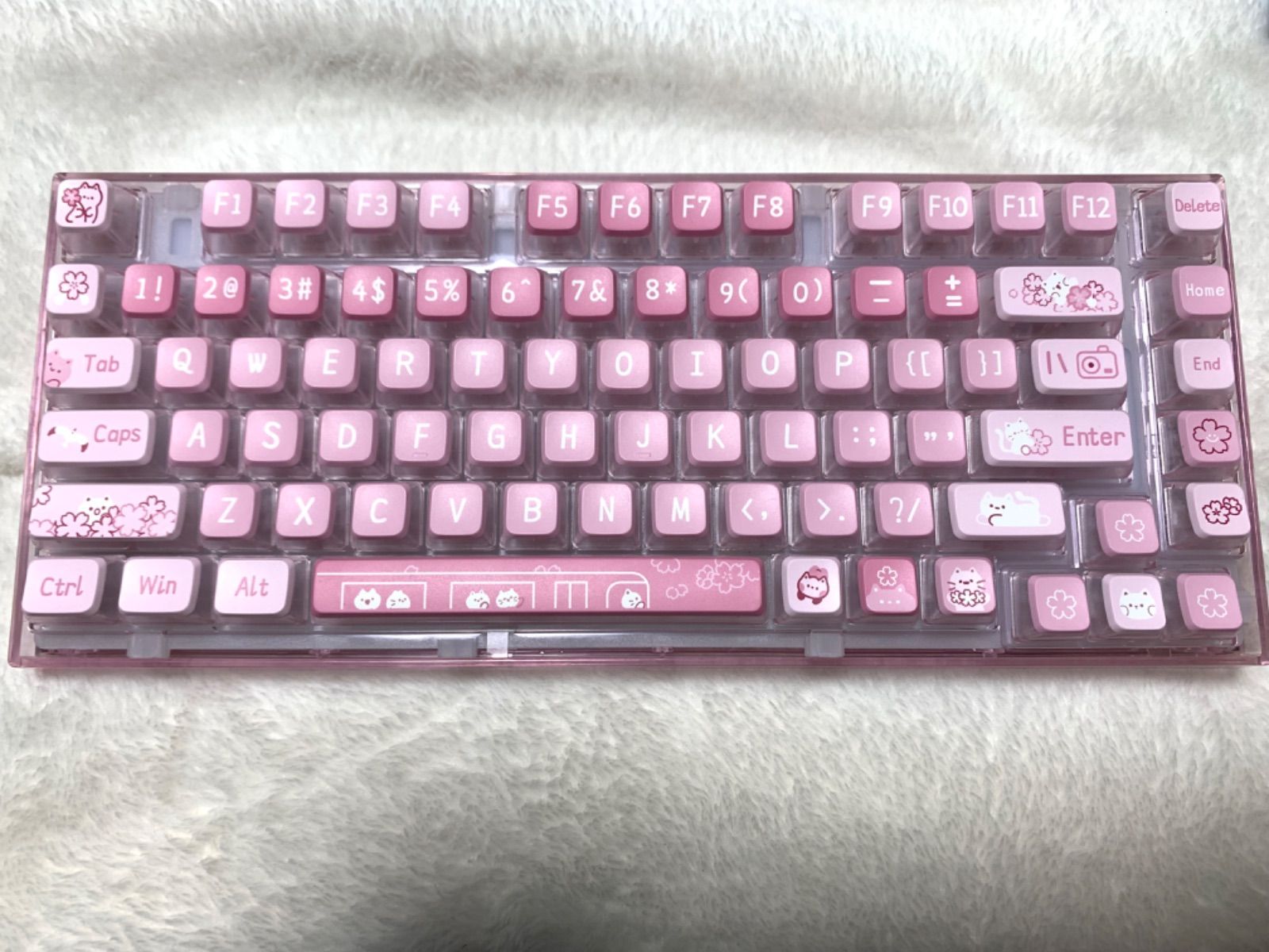 YUNZII X75 PRO 無線ピンク クリスタルアイス軸 キーキャップに初期不良あり