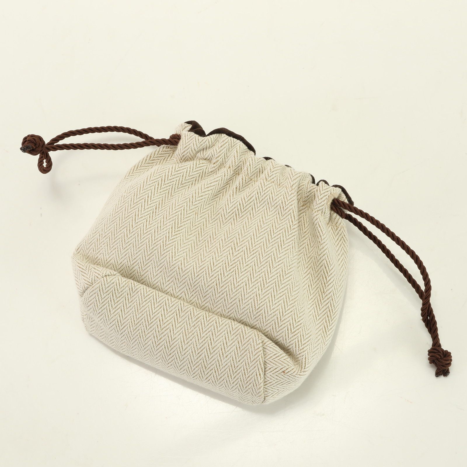 美品 エルメス ヘリンボーン ロゴ 保存袋 布袋 巾着 袋 アクセサリー