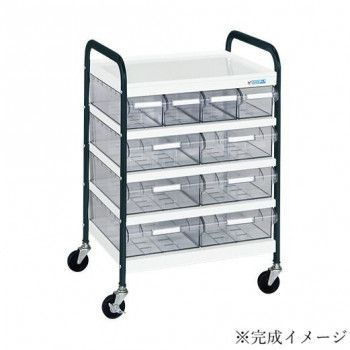 サカエ CSワゴン透明ボックス付 CSA-46TWD