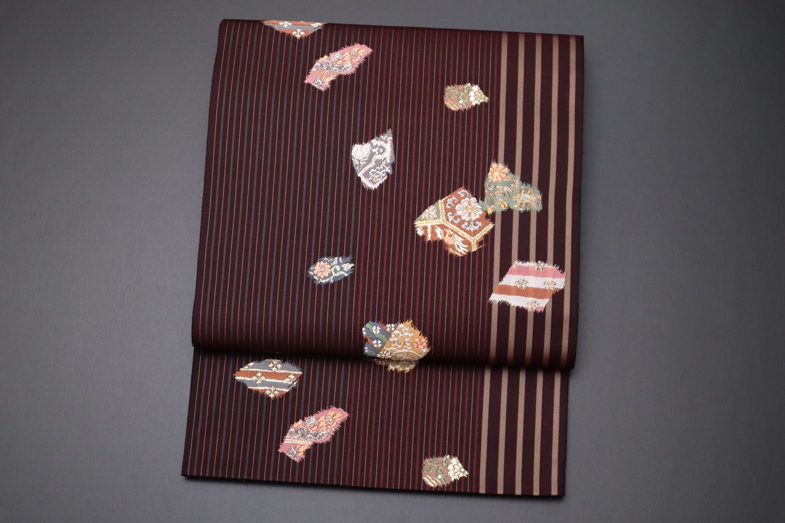 袋帯「草木染二重織両面柄」【未使用】