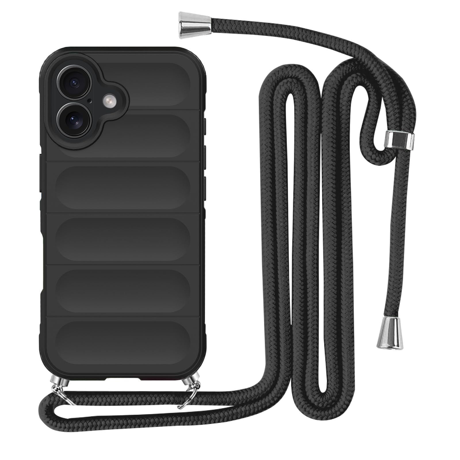 【在庫処分】ストラップ付き 軽量 TPU 長さ調整可能 シリコン スマホケース 取り外し可能 用 指紋防止 用 落下防止 アイフォン16 カバー 衝撃吸収 縄掛け ワイヤレス充電対応 首掛け 斜めかけ