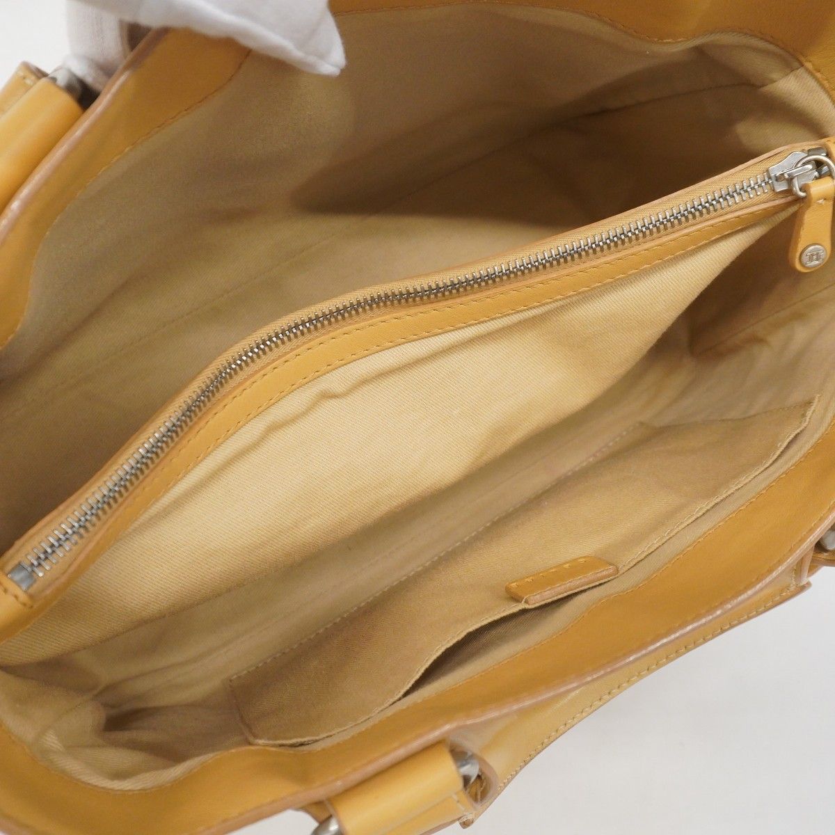 5eb2284】セリーヌ ハンドバッグ ブギーバッグ レザー イエロー  