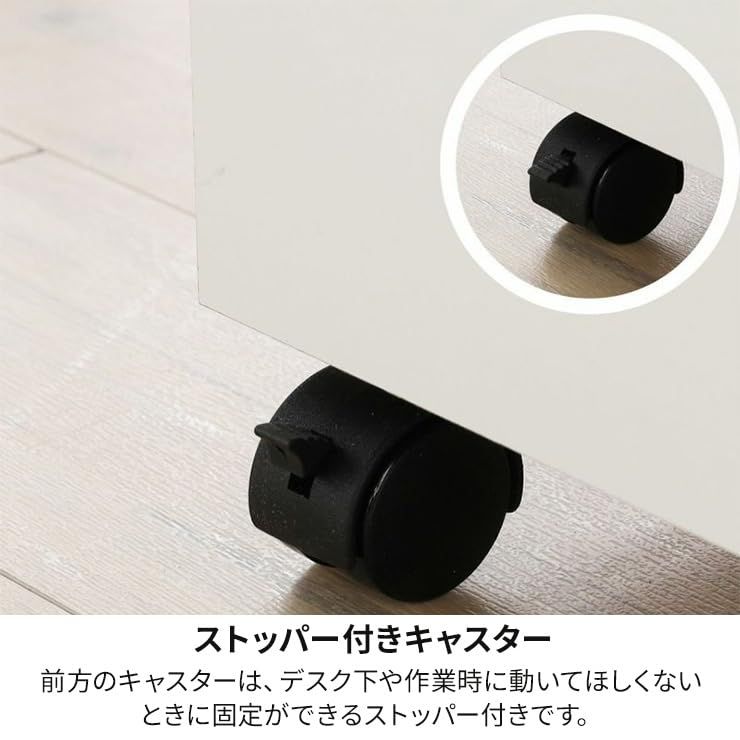 白井産業 デスクサイドに便利 サイドワゴン ラック キャスター付 扉 鍵付き デスク下収納 背面化粧 木製 白 幅50 高さ59.2 奥行31cm OF2-6050DC オフィスコ2 SKLAD-KIRPICHA_RU