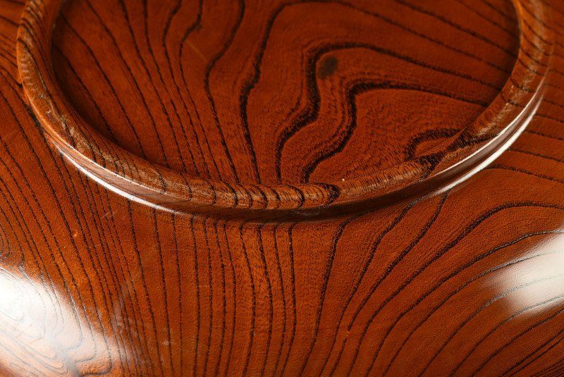 夢 蔵A3816I 民藝 欅製 大鉢 大盆 45㎝ 奇跡