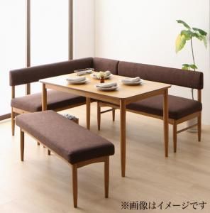 ダイニングセット（テーブルu0026ソファ ベンチ） リビングでもダイニングでも使える ソファベンチセット 5人 4点セット(テーブル+ソファ1脚+アームソファ1脚+ベンチ1脚) ナチュラル W120