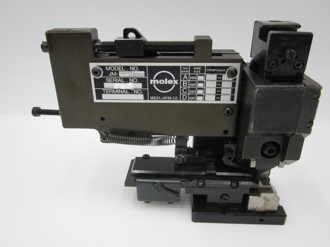 ７日保証 領収書発行可 molex モレックス アプリケーター 半自動圧着機 モジュラークリンプダイJM-57030-3000 ターミナル50011