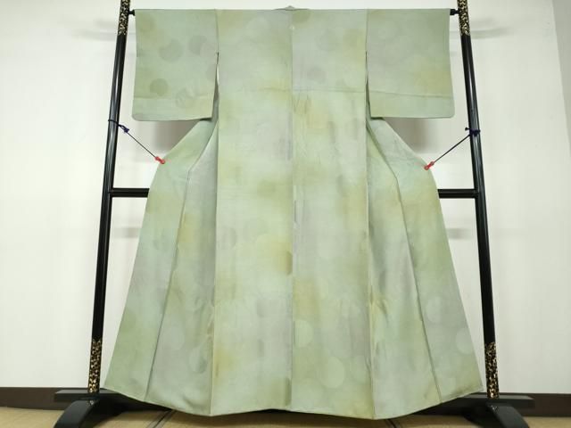 平和屋着物▽上質な色無地 単衣 流水草花丸地紋 薄桜色