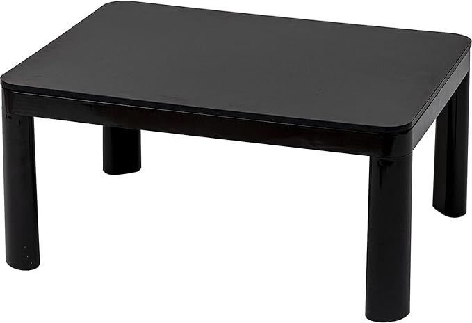 カジュアル テーブル 幅80cm×奥行60cm 長方形 一人暮らし リバーシブル天板 中間入切スイッチ 温度調節無段階 天板ラウンド加工 ブラック