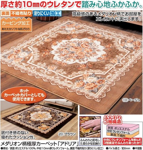 メダリオン柄 厚 カーペット 200✕300cm マット 絨毯 じゅうたん MARWIL-DEMENAGEMENTS_CH