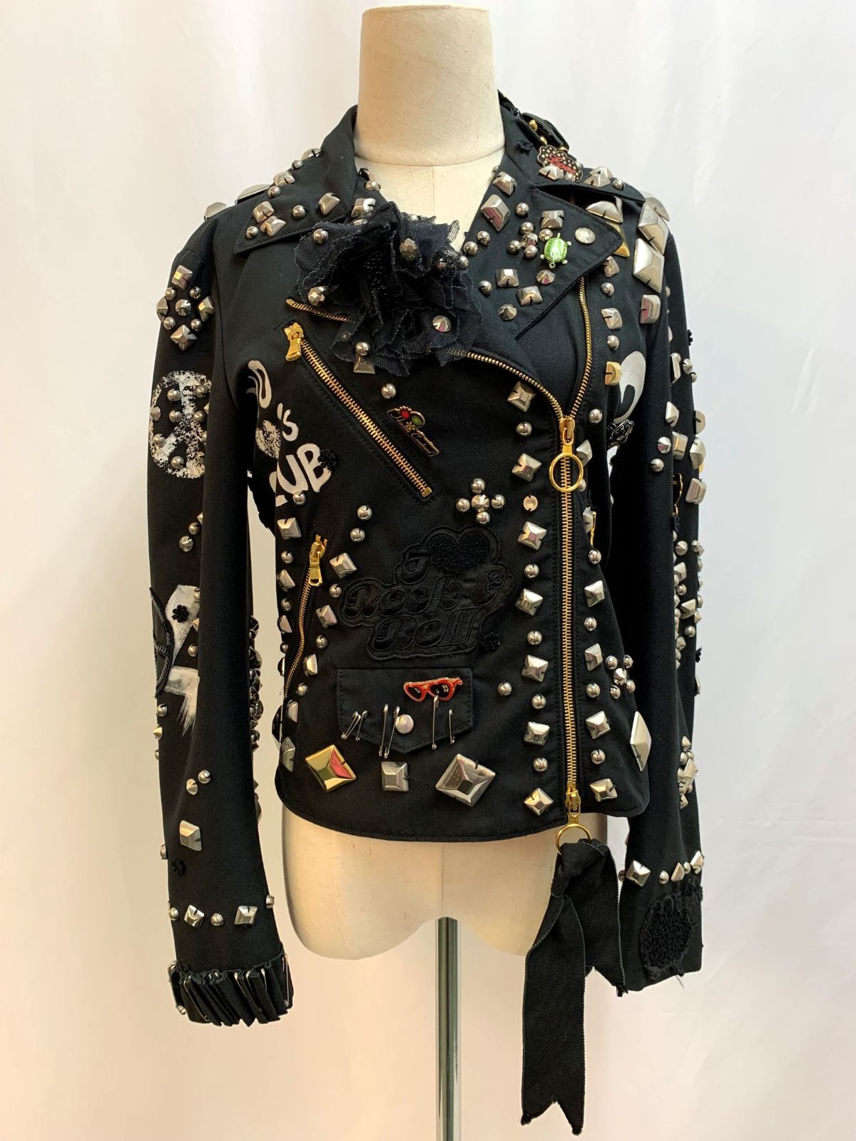 モスキーノ　ライダース ジャケット MOSCHINO モスキーノ エンジェル ブラック ライダース