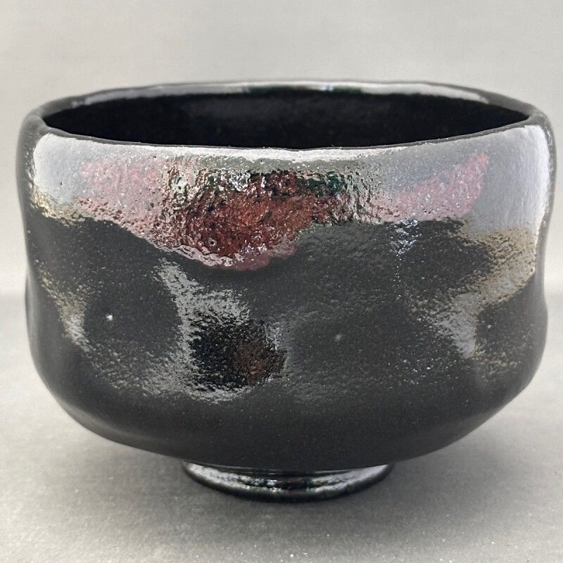 茶道 黒楽 筒茶碗 茶道具 黒楽 筒茶碗 時代箱付 C 5175 茶道具