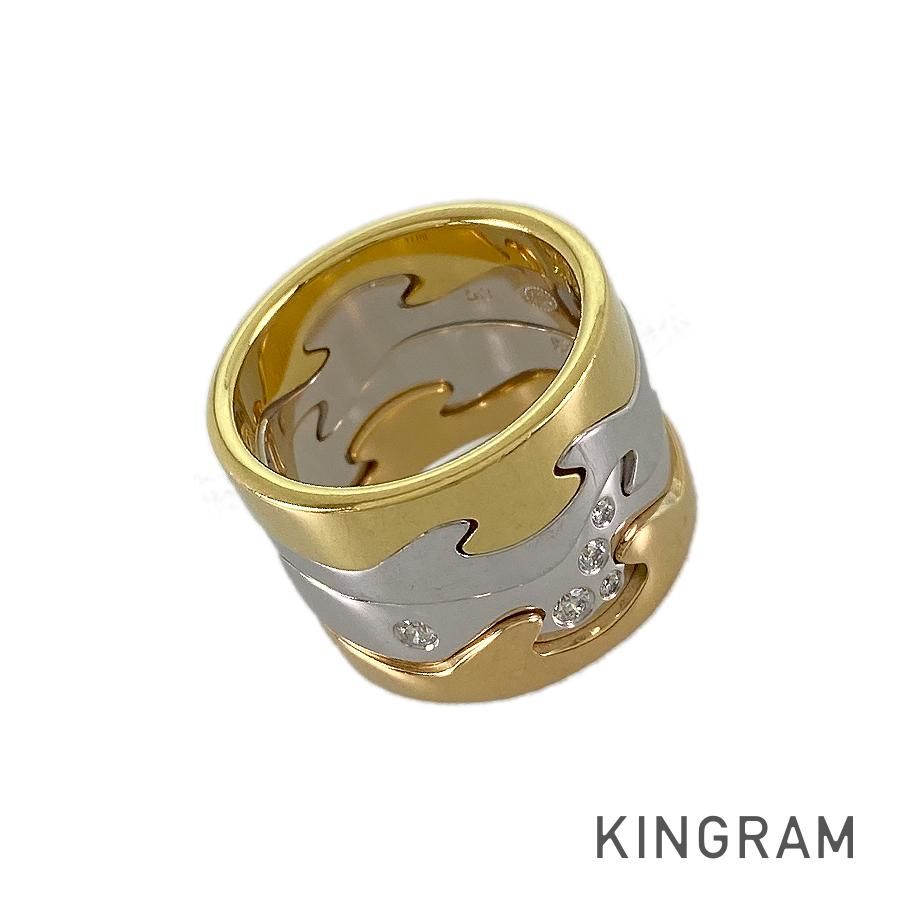 ジョージジェンセン Georg Jensen フュージョン リング K18YG K18WG